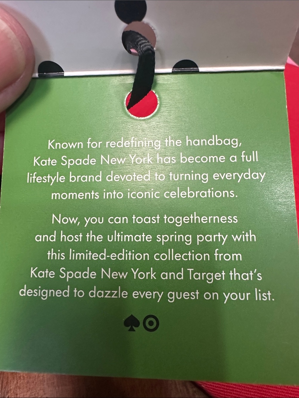 kate spade red beaded 'GOING TO TARGET' pouch wristlet - Picture 9 of 10